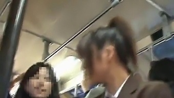 Asian Beauty Engages In Public Intimacy