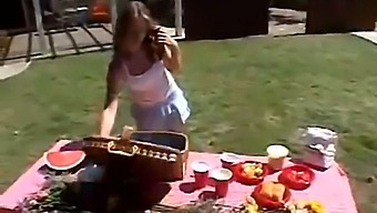 Little April, A Cute Teen, Indulges In Outdoor Masturbation In A Solo Scene