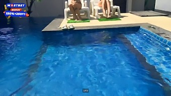 Two Hot Students Recruit Pool Cleaners For An Orgy.